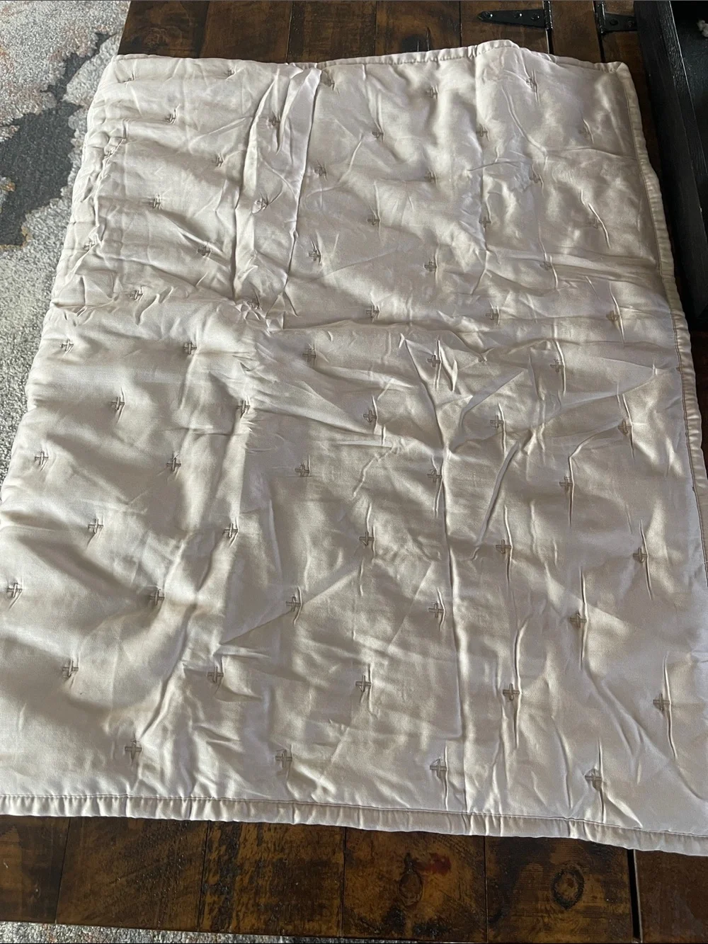 NWOT Quince Bamboo Dream Quilted Euro Sham, 26 X 26 (Soft Blush)